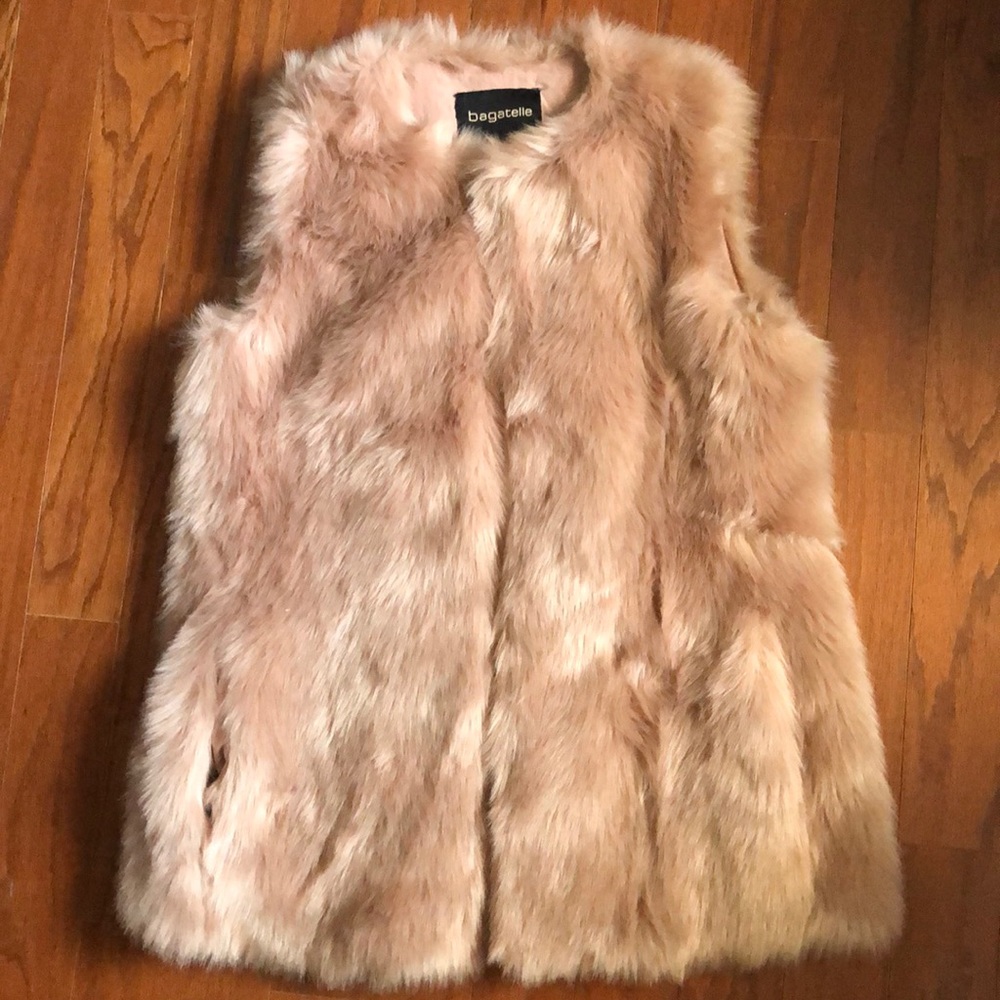 Bagatelle Blush Pink Faux Fur Vest